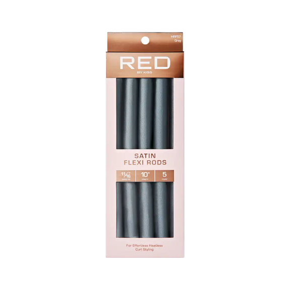 RED BY KISS Heatless Curling Silky Satin Flexi Rods GRAY