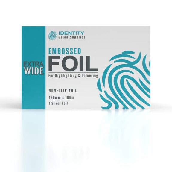 Identity EXTRA Wide EMBOSSED Hair Foil 12cm x 100M DISPENSER BOX