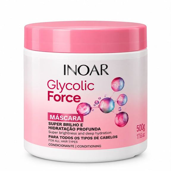 Inoar Glycolic Force Super Shine & Deep Hydration Hair Mask 500g / 17.6oz