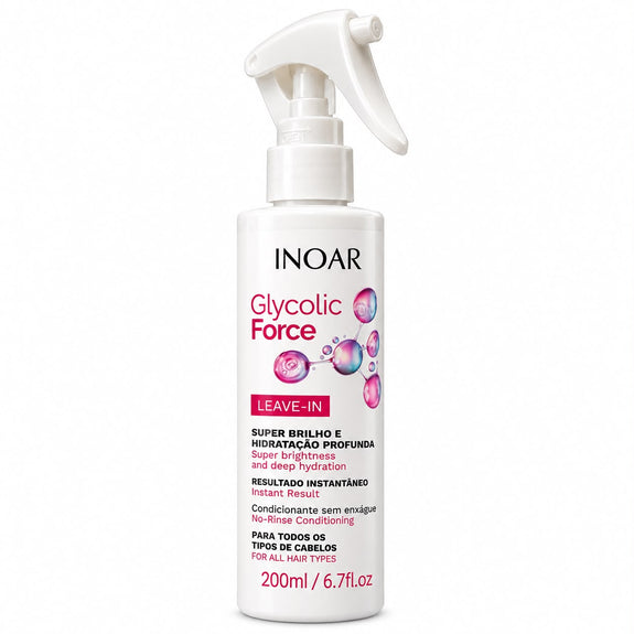 Inoar Glycolic Force Super Shine & Deep Hydration Leave-In Conditioner 200ml / 6.7 fl. oz