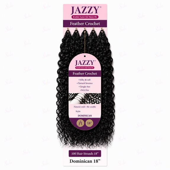 Jazzy Feather Crochet Brazilian Master Mix Dominican 18”