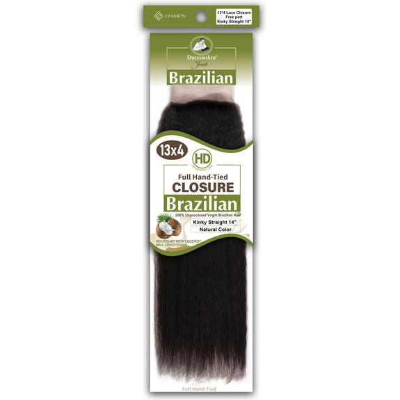 Dressmaker Youth 100% Unprocessed Virgin Brazilian HD Free Part Frontal 13x4 Kinky Straight