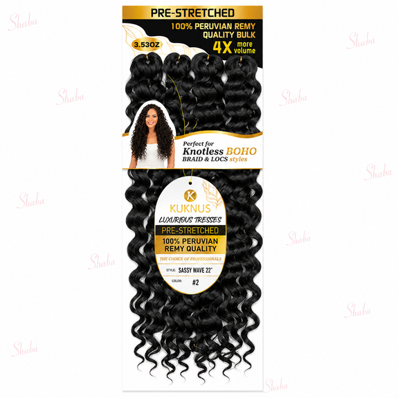 Kuknus Luxurious Tresses 100% Peruvian Remy Quality Sassy Wave 22"