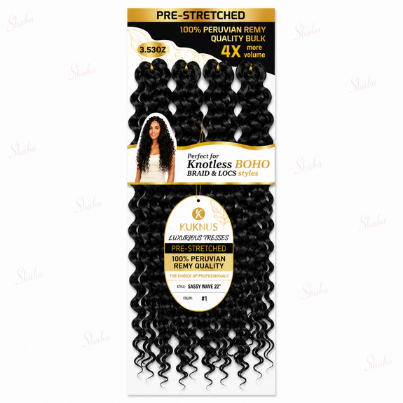 Kuknus Luxurious Tresses 100% Peruvian Remy Quality Sassy Wave 22"