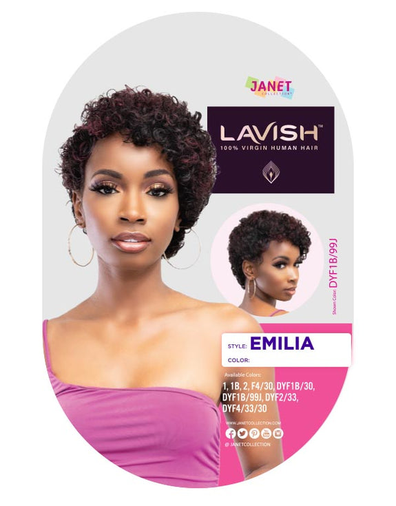 JANET COLLECTION LAVISH EMILIA WIG 100% NATURAL VIRGIN REMY HUMAN HAIR