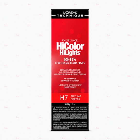 L’Oreal Technique Excellence Hicolor Reds H7 Sizzling Copper Permanent Creme Hair Color 49.29g/1.74oz