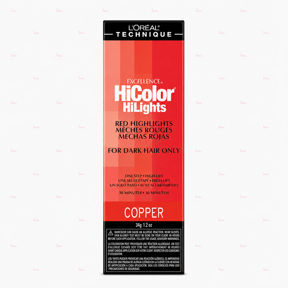L’Oreal Technique Excellence Hicolor Red Highilhts Copper Permanent Creme Hair Color 34g/1.2oz