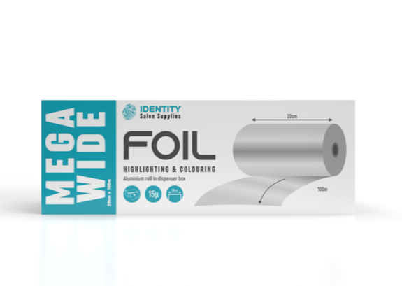 Identity Extra MEGA Wide Hair Foil 20cm x 100M DISPENSER BOX