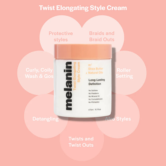 MELANIN HAIRCARE TWIST-ELONGATING STYLE CREAM 414ML