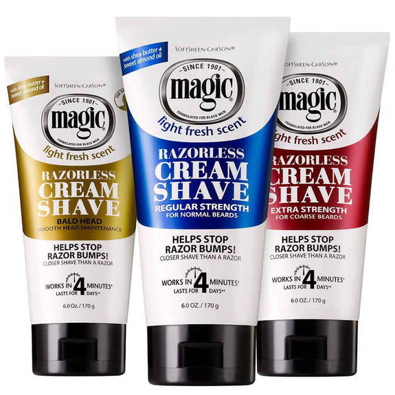 MAGIC  Razorless Cream Shave - Regular Strength Shaving Cream 6 OZ