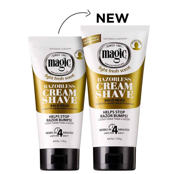 MAGIC  Razorless Cream Shave - Smooth Shaving Cream For Bald Head Maintenance 6oz