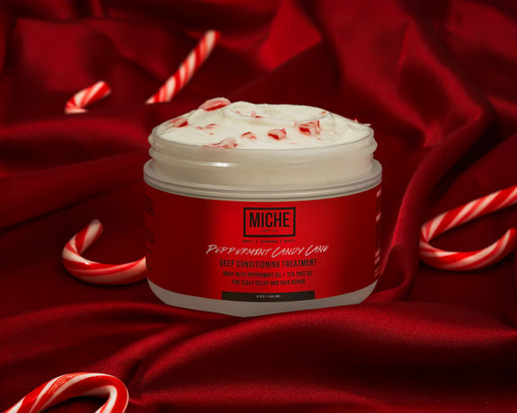 MICHE BEAUTY PEPPERMINT CANDY CANE DEEP CONDITIONER (SCALP RELIEF + HAIR REPAIR) 8 OZ