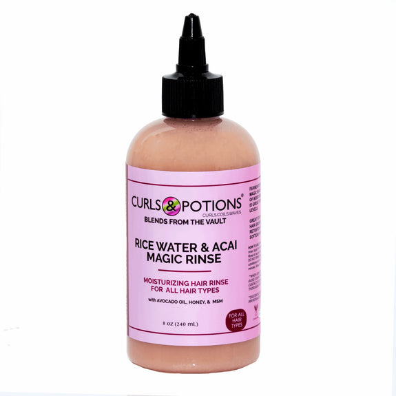 CURLS & POTIONS BLENDS: RICE WATER & ACAI MAGIC RINSE-8 OZ