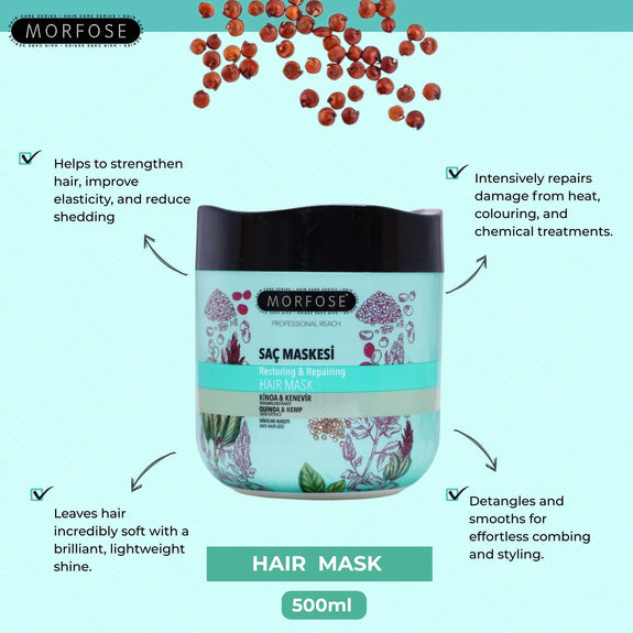 MORFOSE PROFESSIONAL REACH QUINOA & HEMP HAIR MASK 500ML