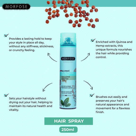 MORFOSE PROFESSIONAL REACH QUINOA & HEMP HAIR SPRAY 250ML