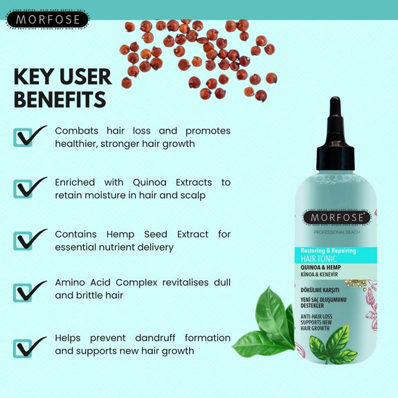 MORFOSE PROFESSIONAL REACH QUINOA & HEMP RESTORING & REPAIRING HAIR TONIC 300ML