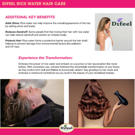 DIFEEL RICE WATER SULFATE FREE SHAMPOO 1LITER
