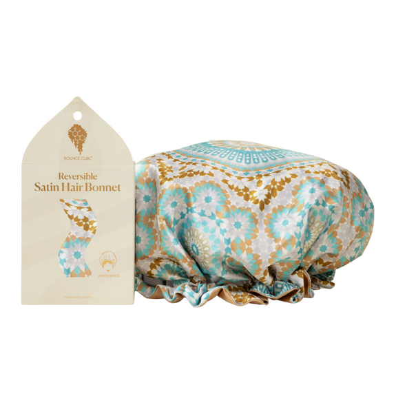 Bounce Curl Reversible Satin Hair Bonnet Teal