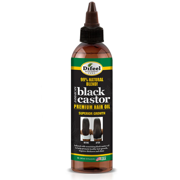 DIFEEL 99% NATURAL BLEND JAMAICAN BLACK CASTOR HAIR OIL 8 OZ.