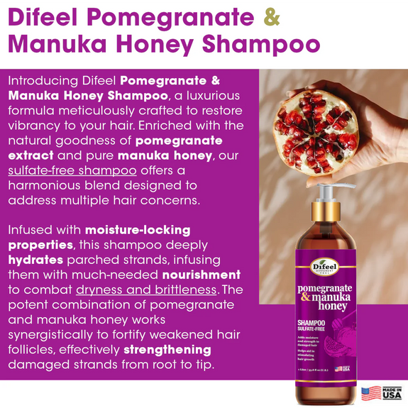 DIFEEL POMEGRANATE & MANUKA HONEY SULFATE-FREE SHAMPOO