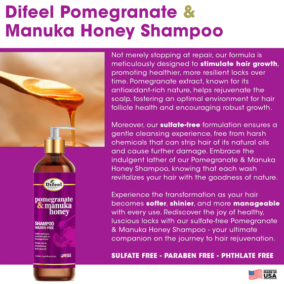 DIFEEL POMEGRANATE & MANUKA HONEY SULFATE-FREE SHAMPOO