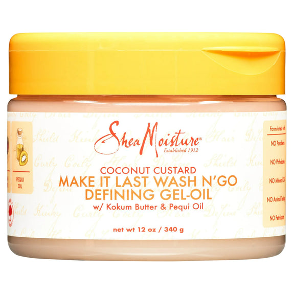 Shea Moisture Coconut Custard Make It Last Wash N' Go Defining Gel-Oil, 120Z