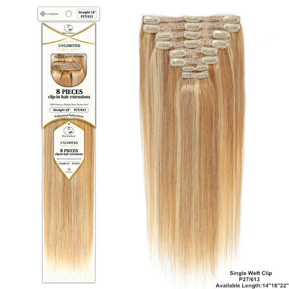 DRESSMAKER 8 PIECES CLIP-IN-HAIR EXTENSIONS SINGLE  WEFT STRAIGHT