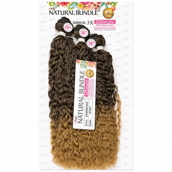 Smart Natural Ultimate Premium Fiber Weave Super Soft Bohemian Wave 3X Bundle