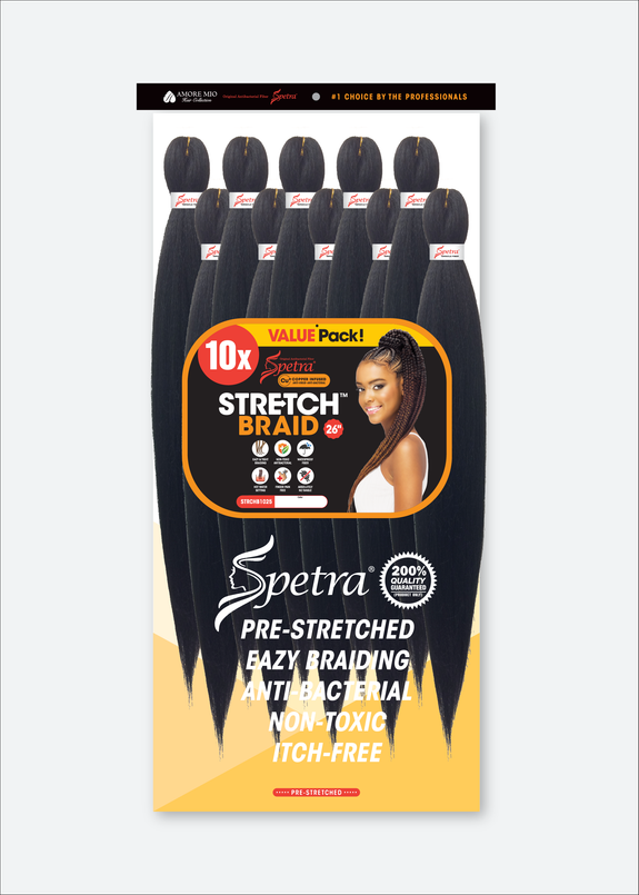 AMORE-MIO SPECTRA STRETCH BRAID 10X 26" - BRAIDING HAIR