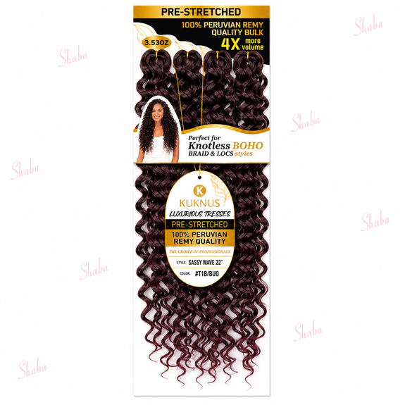 Kuknus Luxurious Tresses 100% Peruvian Remy Quality Sassy Wave 22"
