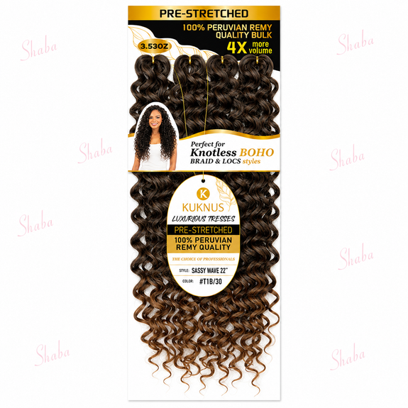 Kuknus Luxurious Tresses 100% Peruvian Remy Quality Sassy Wave 22"