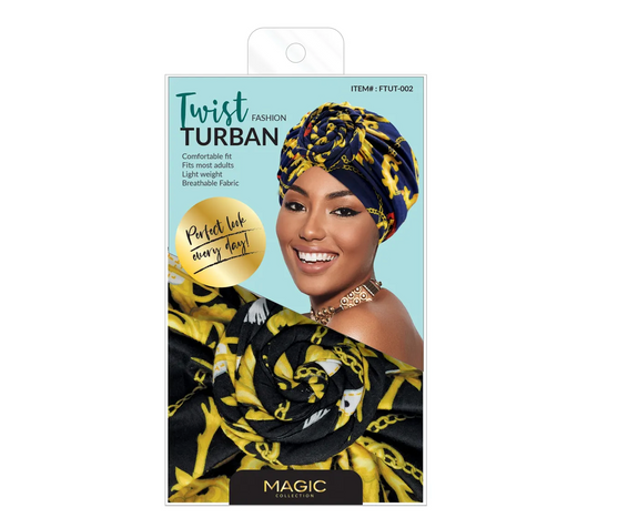 Magic Collection Fashion Turban - Wealth Pattern Twist Turban