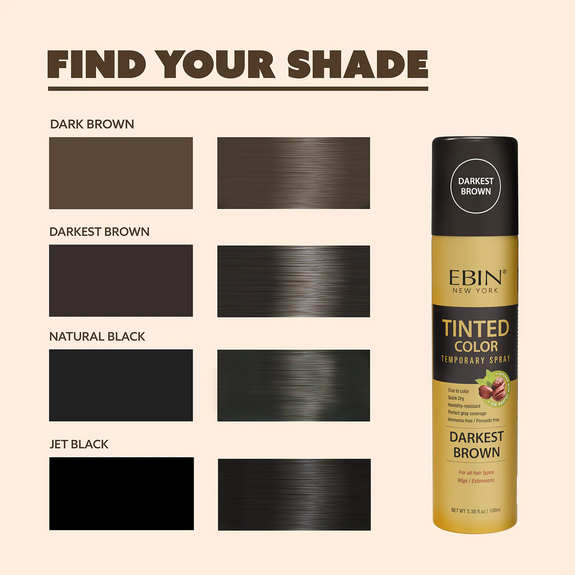 Ebin New York Tinted Color Temporary Spray  Dark Brown 100ml