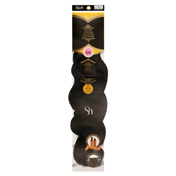 RUSH SILKY LUXATI  BODY WAVE 8PCS DOUBLE WEFTED CLIP IN REMY 100% HUMAN HAIR