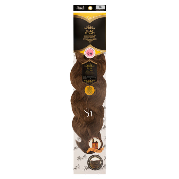 RUSH SILKY LUXATI  BODY WAVE 8PCS DOUBLE WEFTED CLIP IN REMY 100% HUMAN HAIR