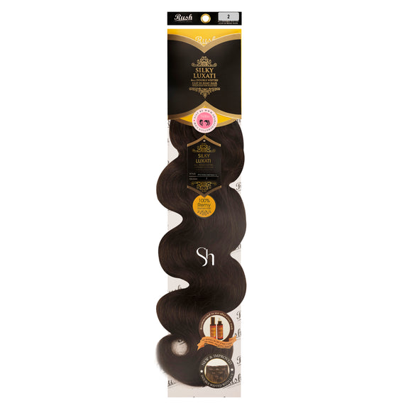 RUSH SILKY LUXATI  BODY WAVE 8PCS DOUBLE WEFTED CLIP IN REMY 100% HUMAN HAIR