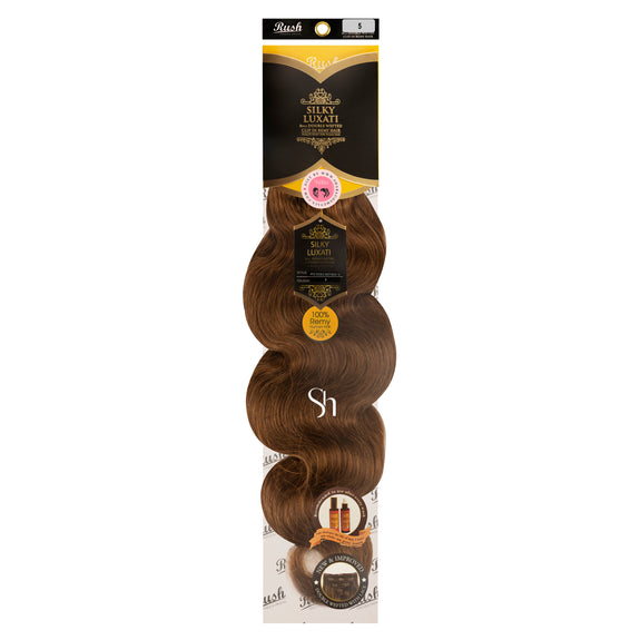 RUSH SILKY LUXATI  BODY WAVE 8PCS DOUBLE WEFTED CLIP IN REMY 100% HUMAN HAIR