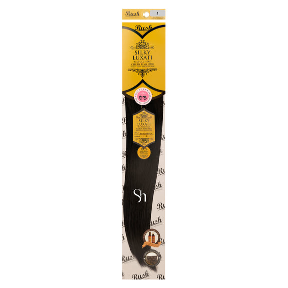 RUSH SILKY LUXATI 24" STRAIGHT 8PCS FULL HEAD CLIP IN  100% HUMAN REMY HAIR