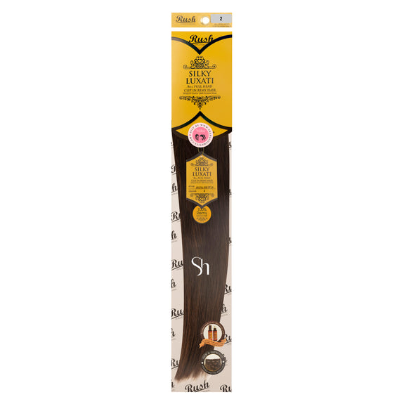 RUSH SILKY LUXATI 24" STRAIGHT 8PCS FULL HEAD CLIP IN  100% HUMAN REMY HAIR