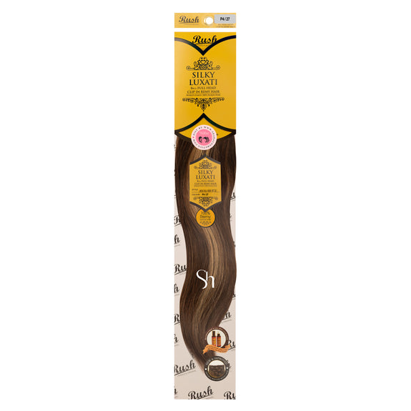 RUSH SILKY LUXATI 22" STRAIGHT 8PCS FULL HEAD CLIP IN  100% HUMAN REMY HAIR
