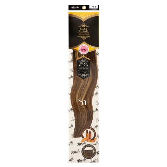 RUSH SILKY LUXATI 18" STRAIGHT 8PCS DOUBLE WEFTED CLIP IN REMY 100% HUMAN HAIR