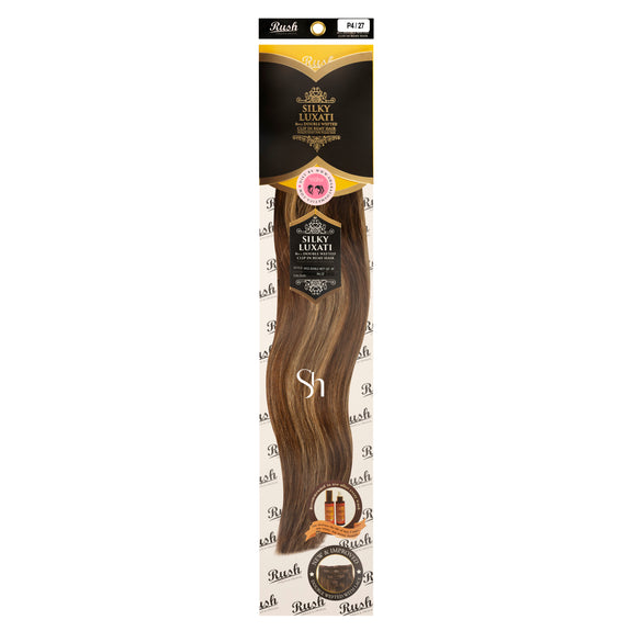 RUSH SILKY LUXATI 20" STRAIGHT 8PCS DOUBLE WEFTED CLIP IN REMY 100% HUMAN HAIR