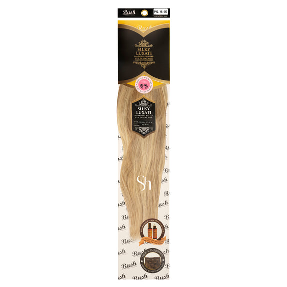 RUSH SILKY LUXATI 18" STRAIGHT 8PCS DOUBLE WEFTED CLIP IN REMY 100% HUMAN HAIR
