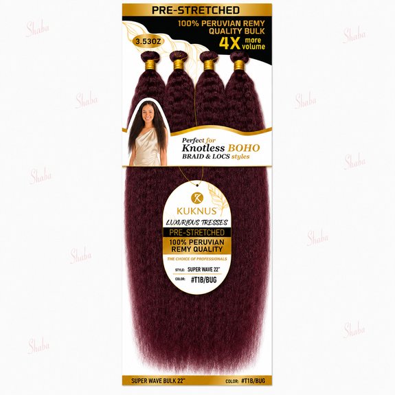 Kuknus Luxurious Tresses 100% Peruvian Remy Quality Super Wave  22"