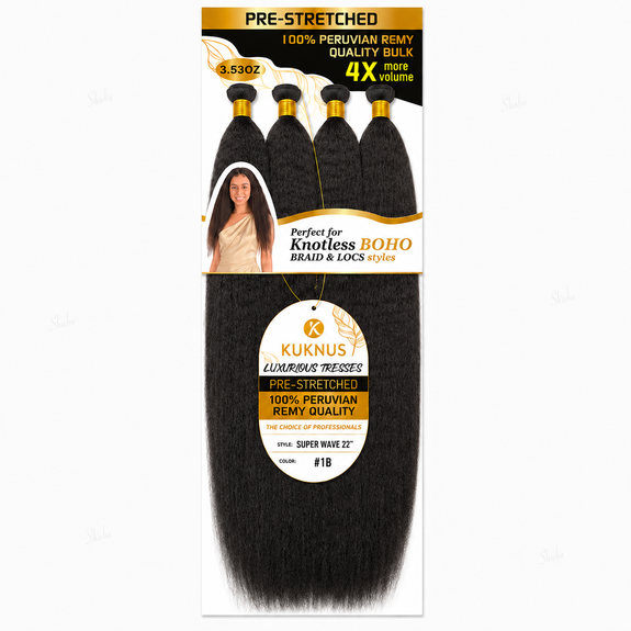 Kuknus Luxurious Tresses 100% Peruvian Remy Quality Super Wave  22"