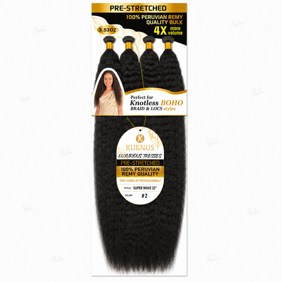 Kuknus Luxurious Tresses 100% Peruvian Remy Quality Super Wave  22"