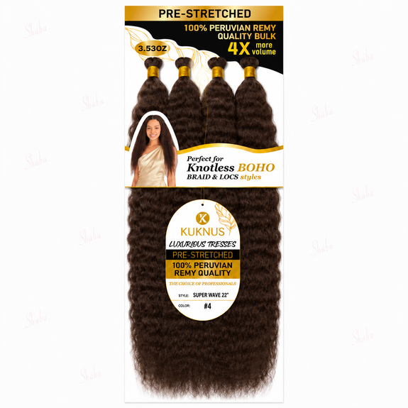 Kuknus Luxurious Tresses 100% Peruvian Remy Quality Super Wave  22"