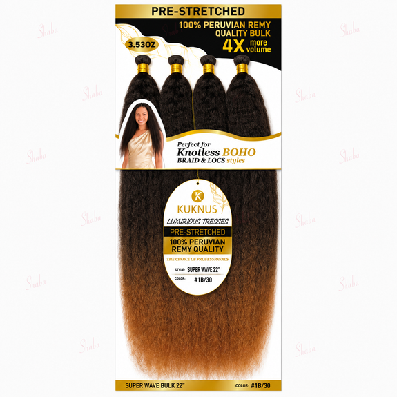 Kuknus Luxurious Tresses 100% Peruvian Remy Quality Super Wave  22"