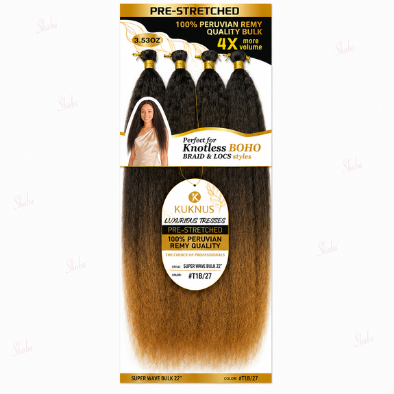 Kuknus Luxurious Tresses 100% Peruvian Remy Quality Super Wave  22"