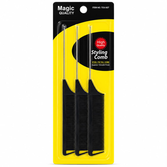 Magic Collection Pin Styling Comb 3pcs set Black